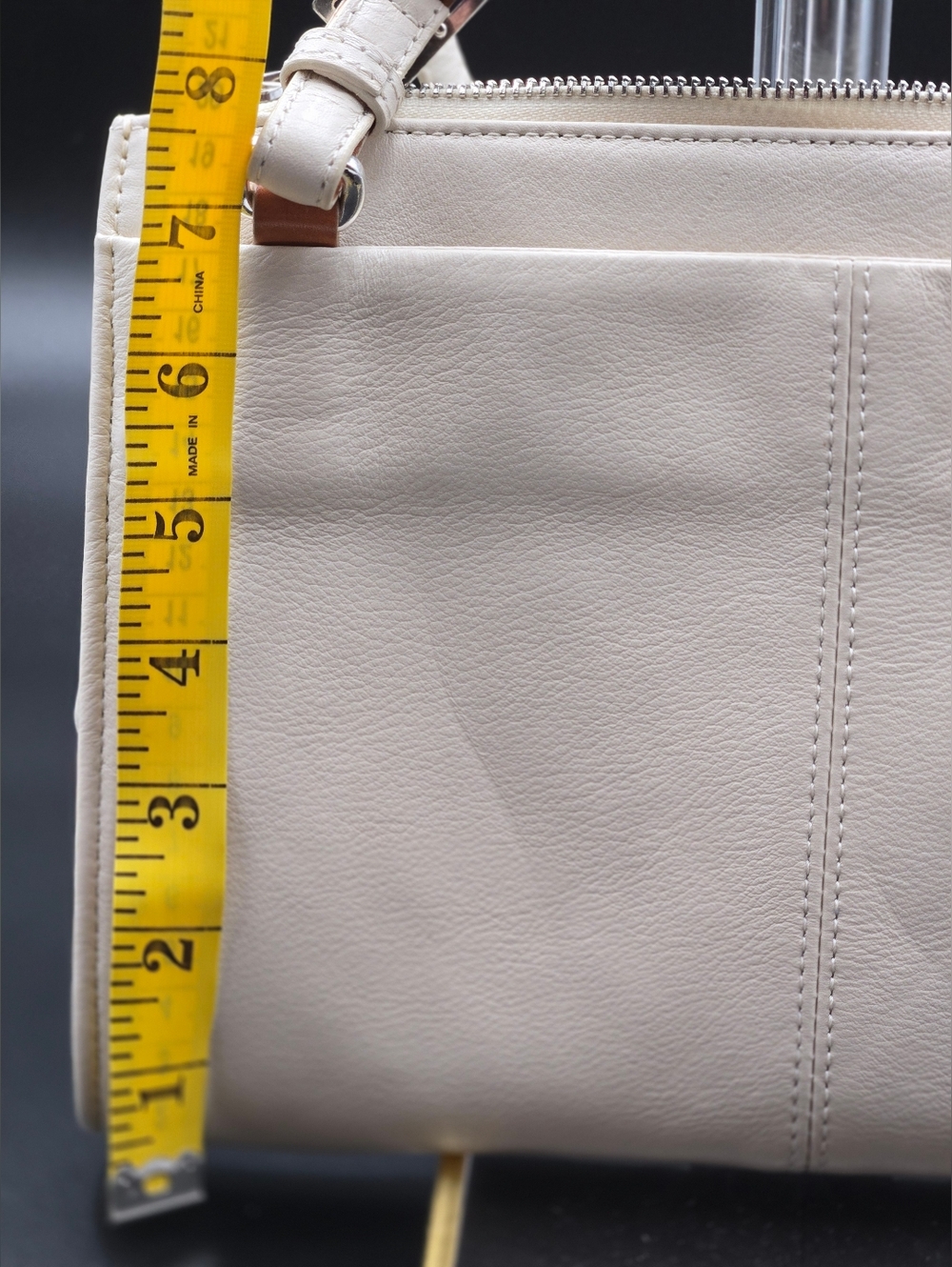 Brighton Ferrara Leather Crossbody Organizer Bag - Cream/Tan #F270671 - Picture 3 of 14